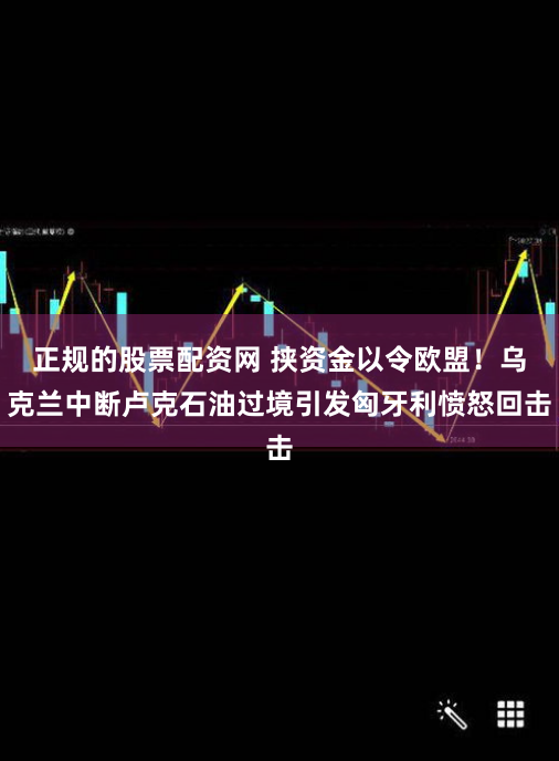 正规的股票配资网 挟资金以令欧盟！乌克兰中断卢克石油过境引发匈牙利愤怒回击