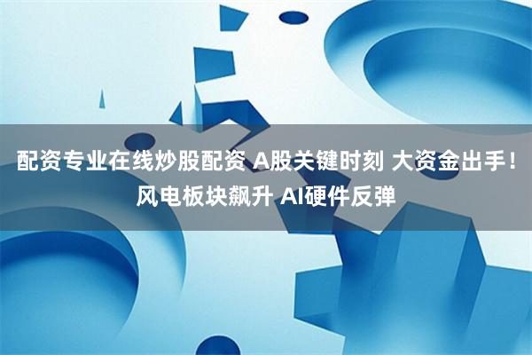 配资专业在线炒股配资 A股关键时刻 大资金出手！风电板块飙升 AI硬件反弹